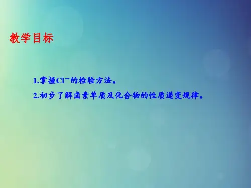 高中化学专题4.2.2氯离子的检验卤素课件新人教版必修1