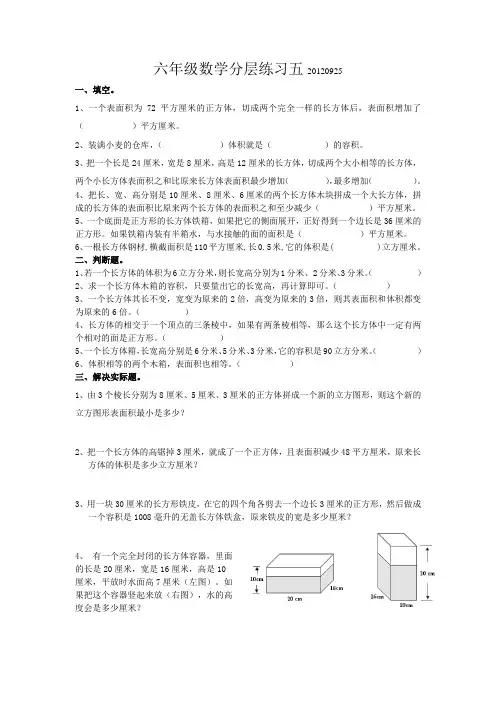 苏教版小学数学六年级课课练习题 (6)