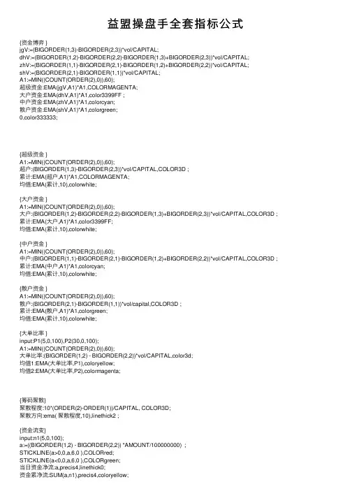 益盟操盘手全套指标公式