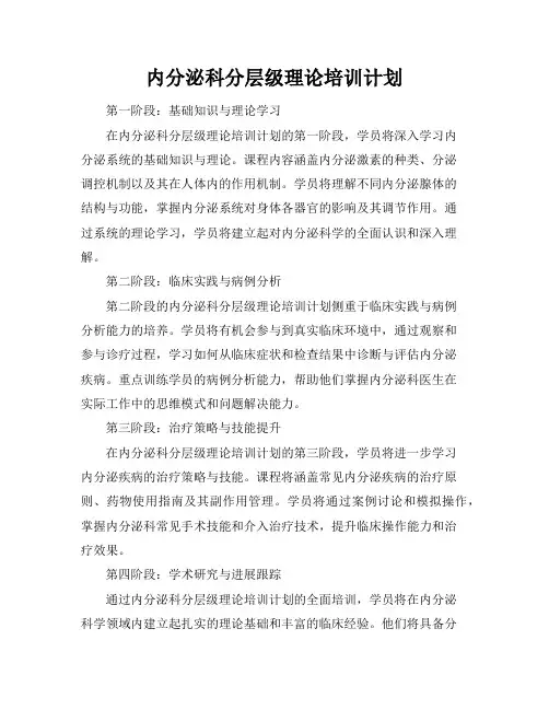 内分泌科分层级理论培训计划