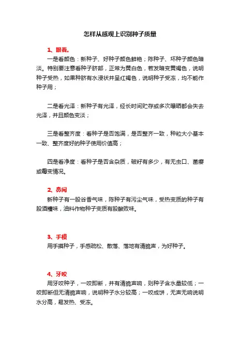 怎样从感观上识别种子质量