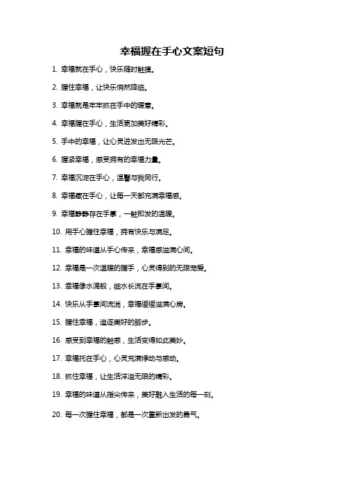 幸福握在手心文案短句
