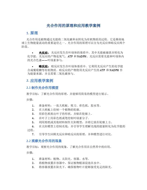 光合作用的原理和应用教学案例