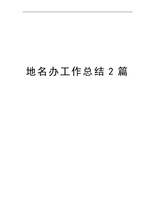 最新地名办工作总结2篇