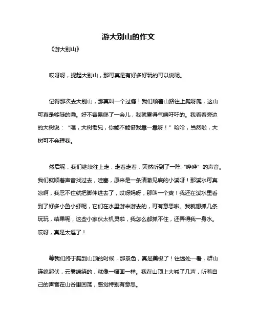 游大别山的作文