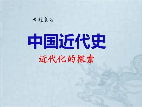 专题复习二：近代化的探索