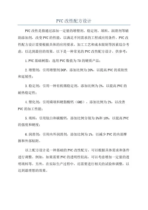 PVC改性配方设计