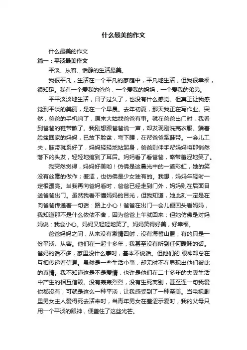 什么最美的作文