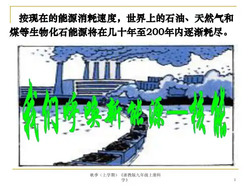 浙教版九年级上册科学3.7核能
