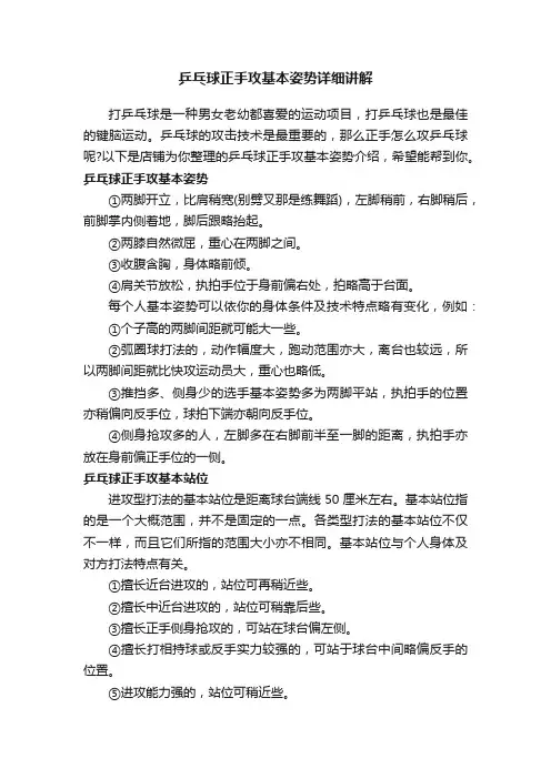 乒乓球正手攻基本姿势详细讲解