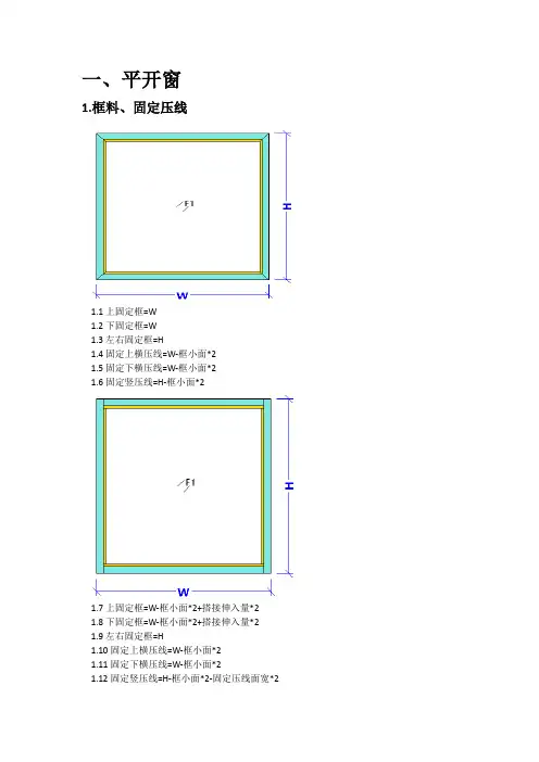 窗型计算公式