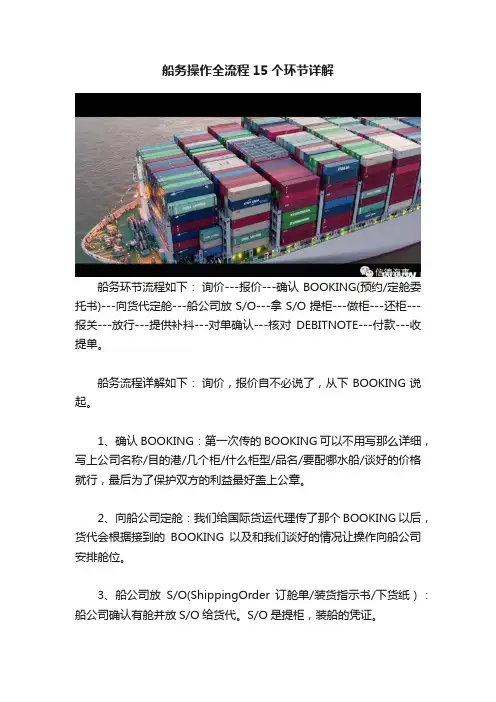 船务操作全流程15个环节详解