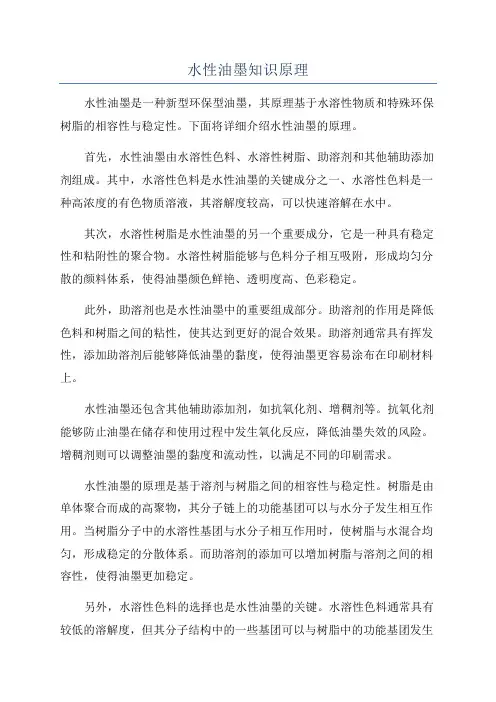水性油墨知识原理