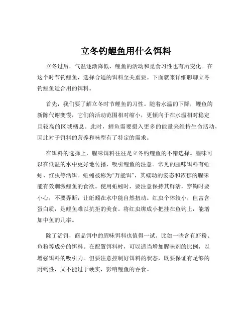 立冬钓鲤鱼用什么饵料