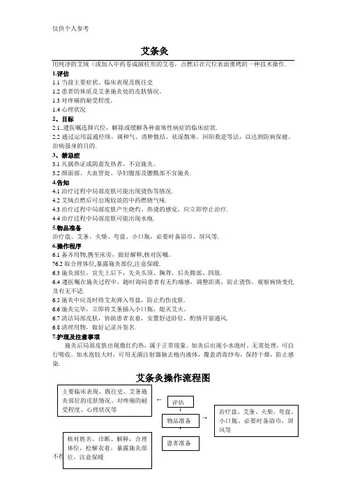 艾灸法的操作流程及考核标准