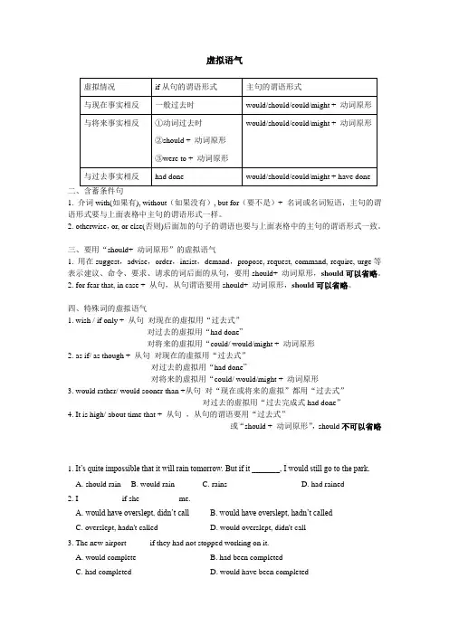 高中英语虚拟语气归纳