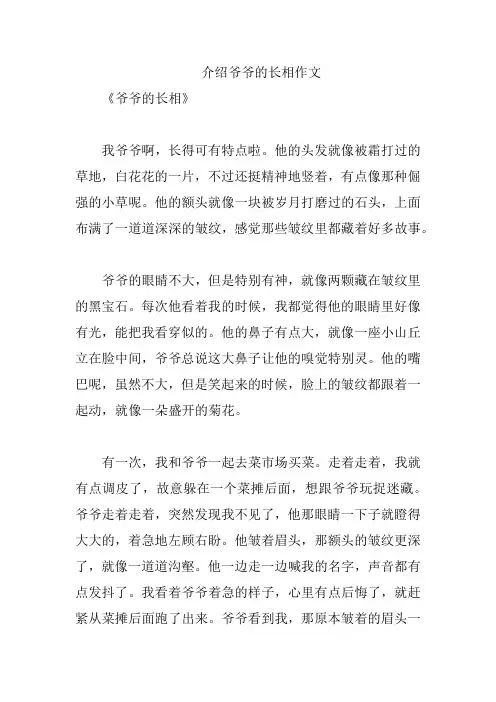 介绍爷爷的长相作文