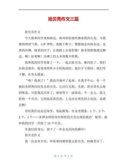 拾贝壳作文三篇