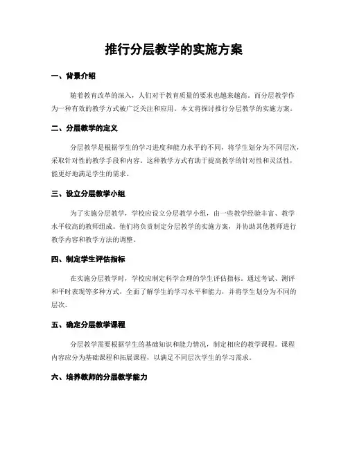 推行分层教学的实施方案
