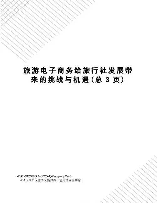 旅游电子商务给旅行社发展带来的挑战与机遇