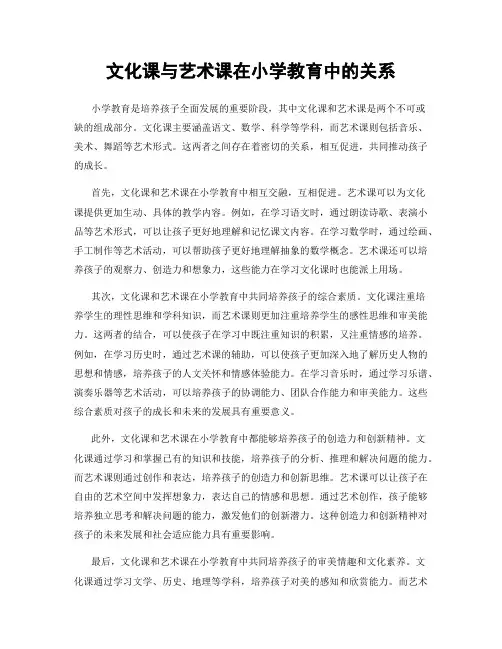 文化课与艺术课在小学教育中的关系