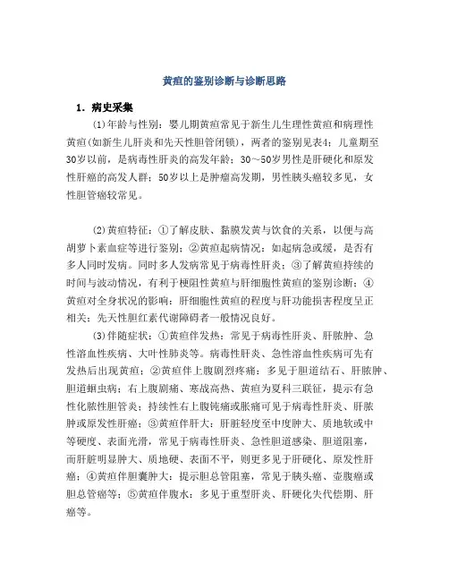 黄疸的鉴别诊断与诊断思路