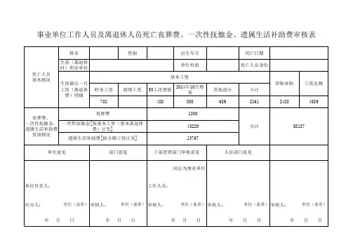 丧葬费审核表