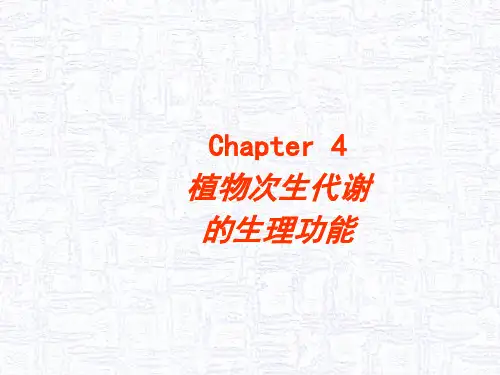 植物次生代谢的生理功能课件
