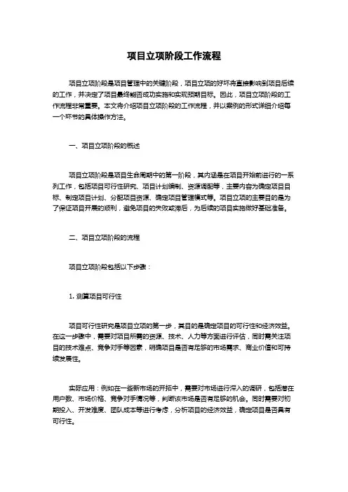 项目立项阶段工作流程
