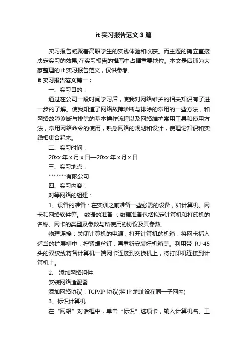 it实习报告范文3篇