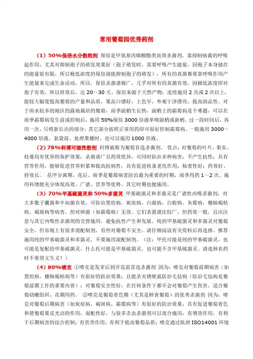 常用葡萄园优秀药剂