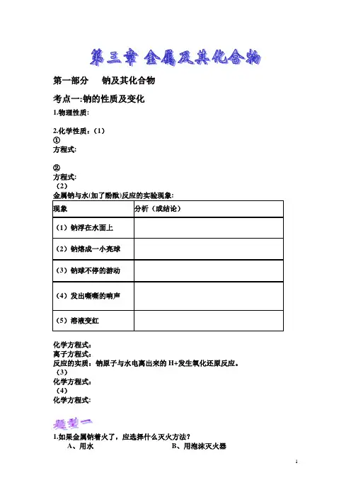 钠及其化合物讲义