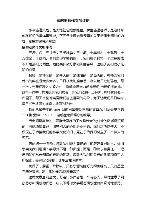 感谢老师作文加评语
