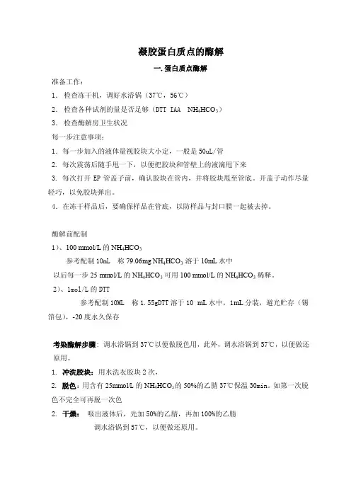 蛋白质酶解实验步骤