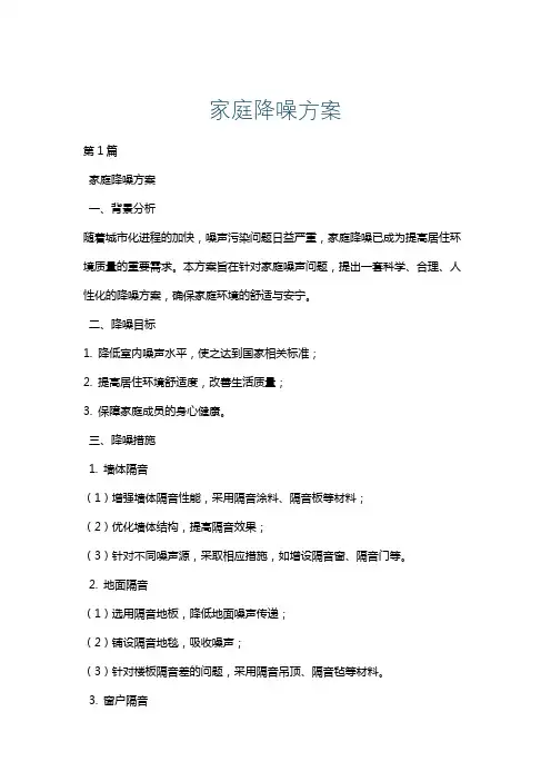 家庭降噪方案