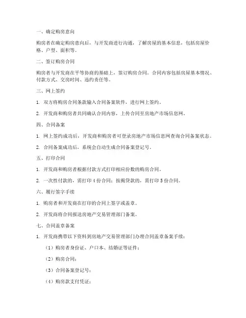 武汉购房网签合同流程