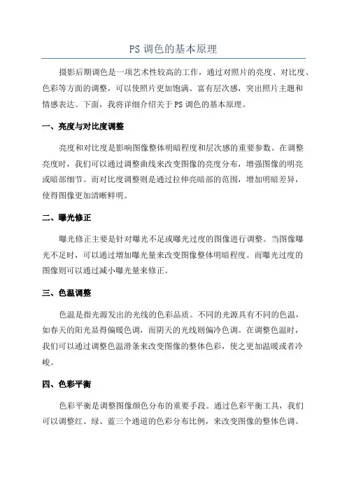 PS调色的基本原理