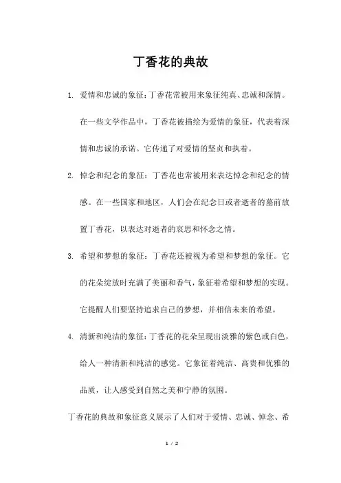 丁香花的典故