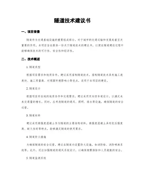 隧道技术建议书