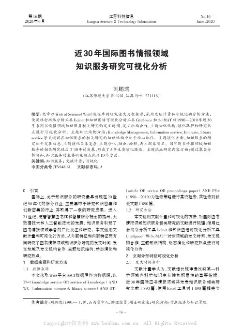 近30 年国际图书情报领域知识服务研究可视化分析