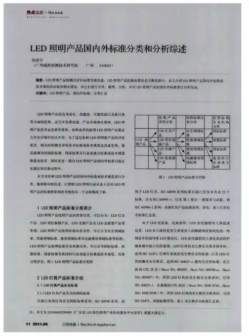 LED照明产品国内外标准分类和分析综述