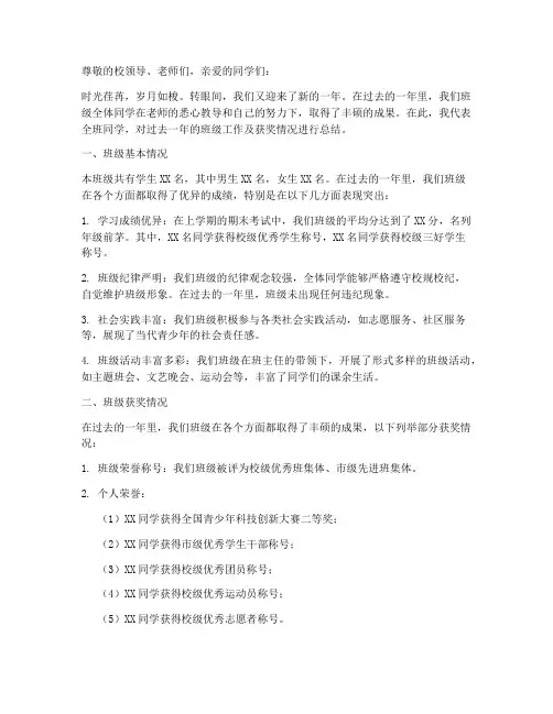 班级年度获奖总结