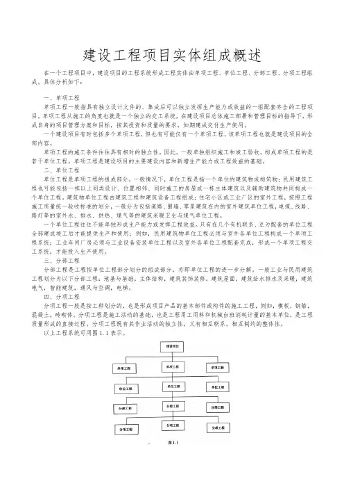 建设工程项目实体组成概述