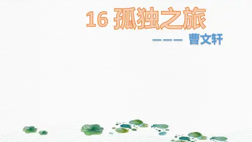 最新人教部编版九年级上册语文 第16课《孤独之旅》(共38张PPT)