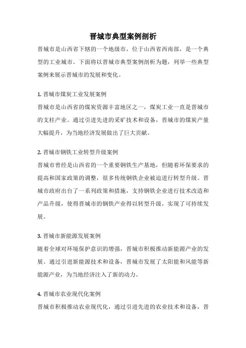 晋城市典型案例剖析