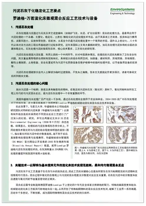 先进的污泥石灰干化处理技术