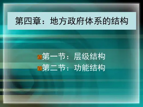第四章：地方政府体系结构