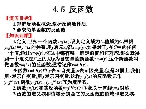 2019高职高考数学复习-反函数