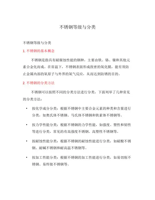 不锈钢等级与分类