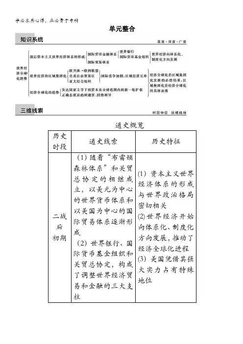 2015高考历史(岳麓版)大一轮单元整合：第十单元 世界经济的全球化趋势